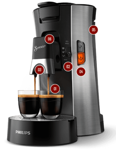 senseo machines select front right with hotspot